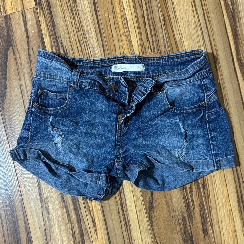 Bluenotes Dark Blue Distressed Jean Shorts